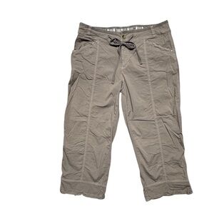 Fresh Produce Women’s Capri Pants M Khaki Tan Brown Cotton Blend Casual Cropped‎